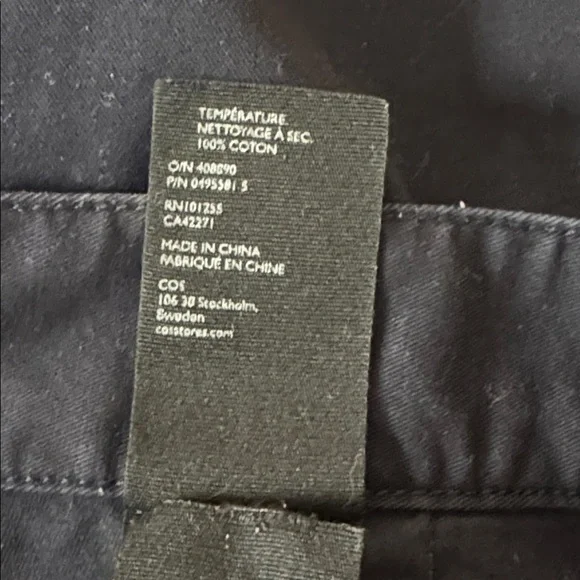 COS Barrel-Leg Cotton Chinos - sz 10 US - Picture 6 of 7